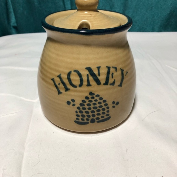 Pfaltzgraff ceramic honey pot with lid 16oz #480 folk art earthenware - Picture 1 of 9